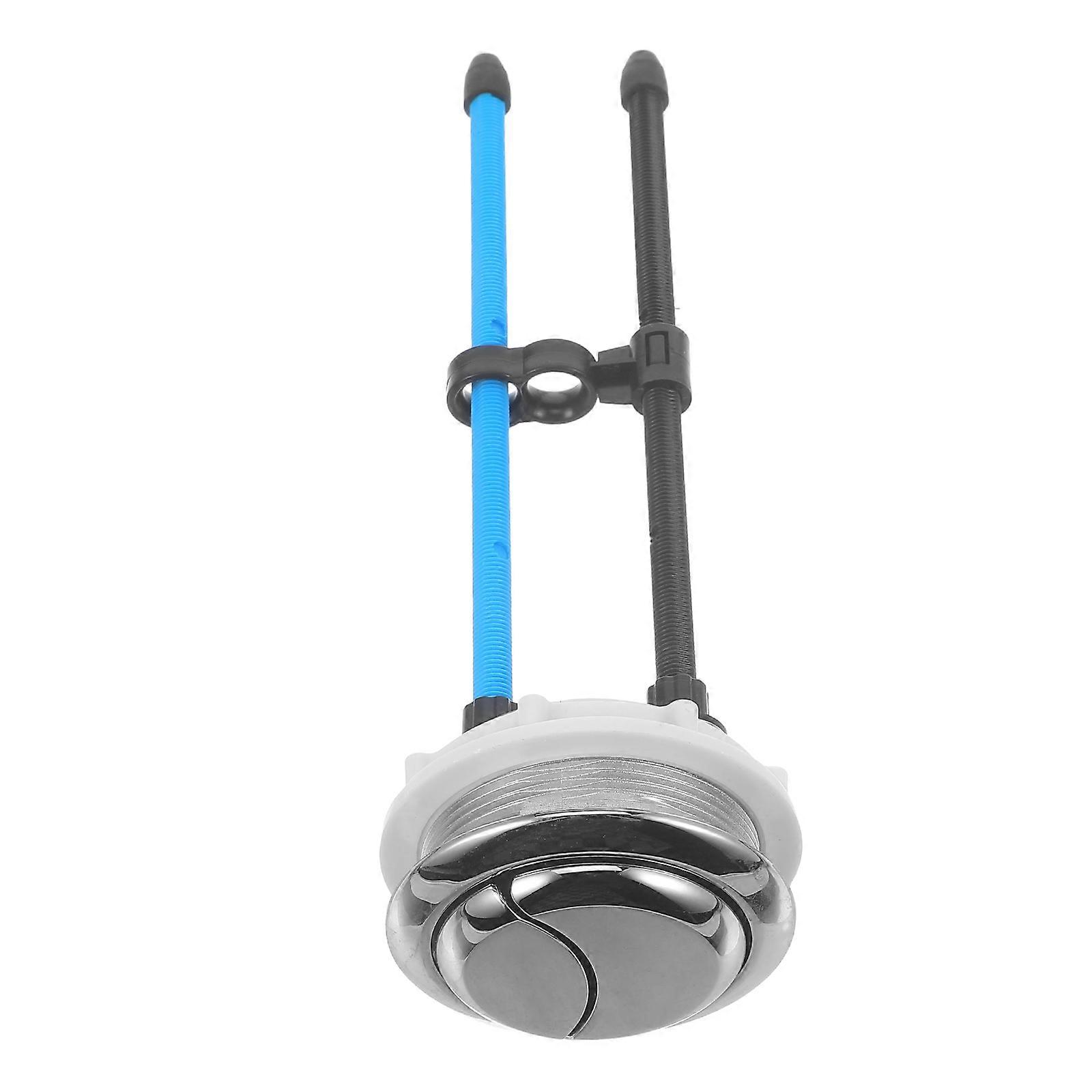 Toilet Tank Push Button Dual Flush Toilet Accessory Silver 22.00x6.90x5.80cm Replacement Option 1Set