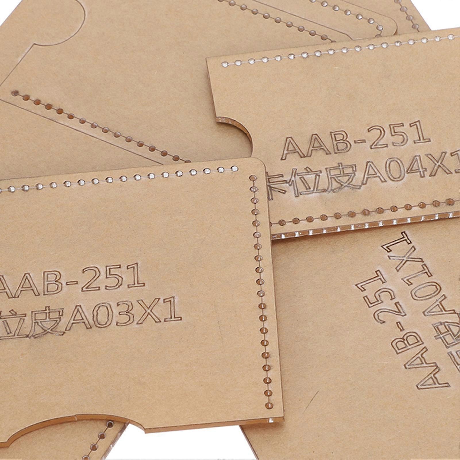 4Pcs Acrylic Template DIY HandMade Short Wallet Leather Pattern Mold Craft Tools