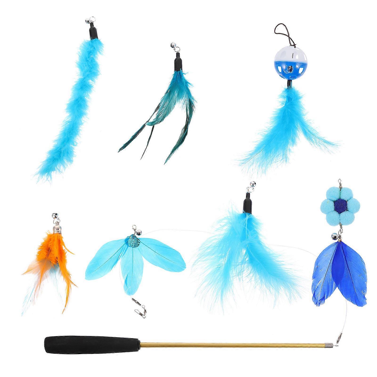 8pcs Cat Teaser Stick Set with Bell Heads   Interactive Kit to Satisfy Feline Curiosity and Instincts, Durable and Safe Design, Random Color