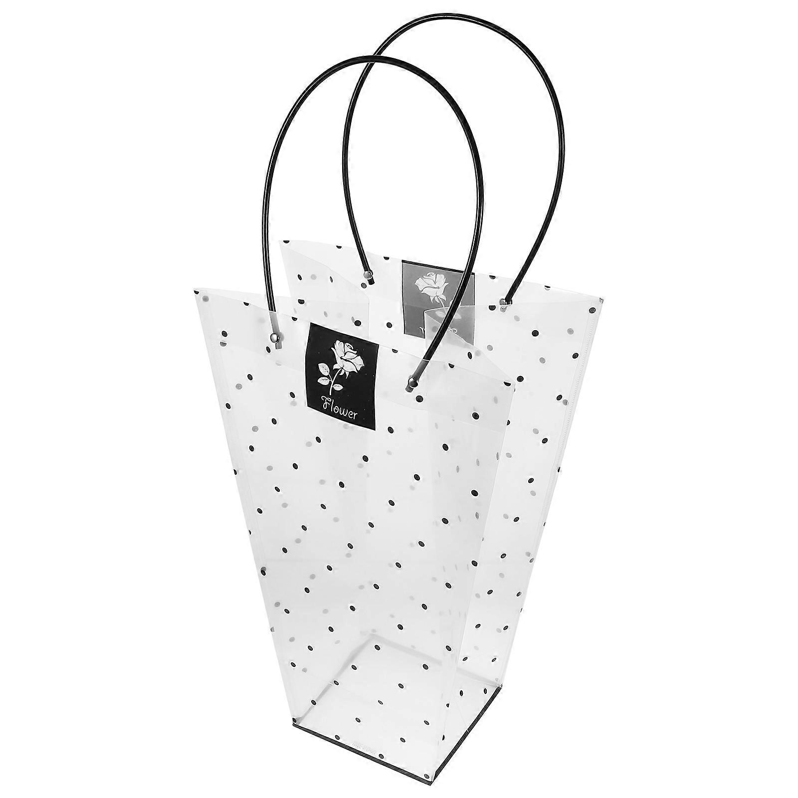 Transparent Plastic Flower Packaging Bag with Handle for Bouquet Arrangements and Gifts 7.8"x3.9" .2"