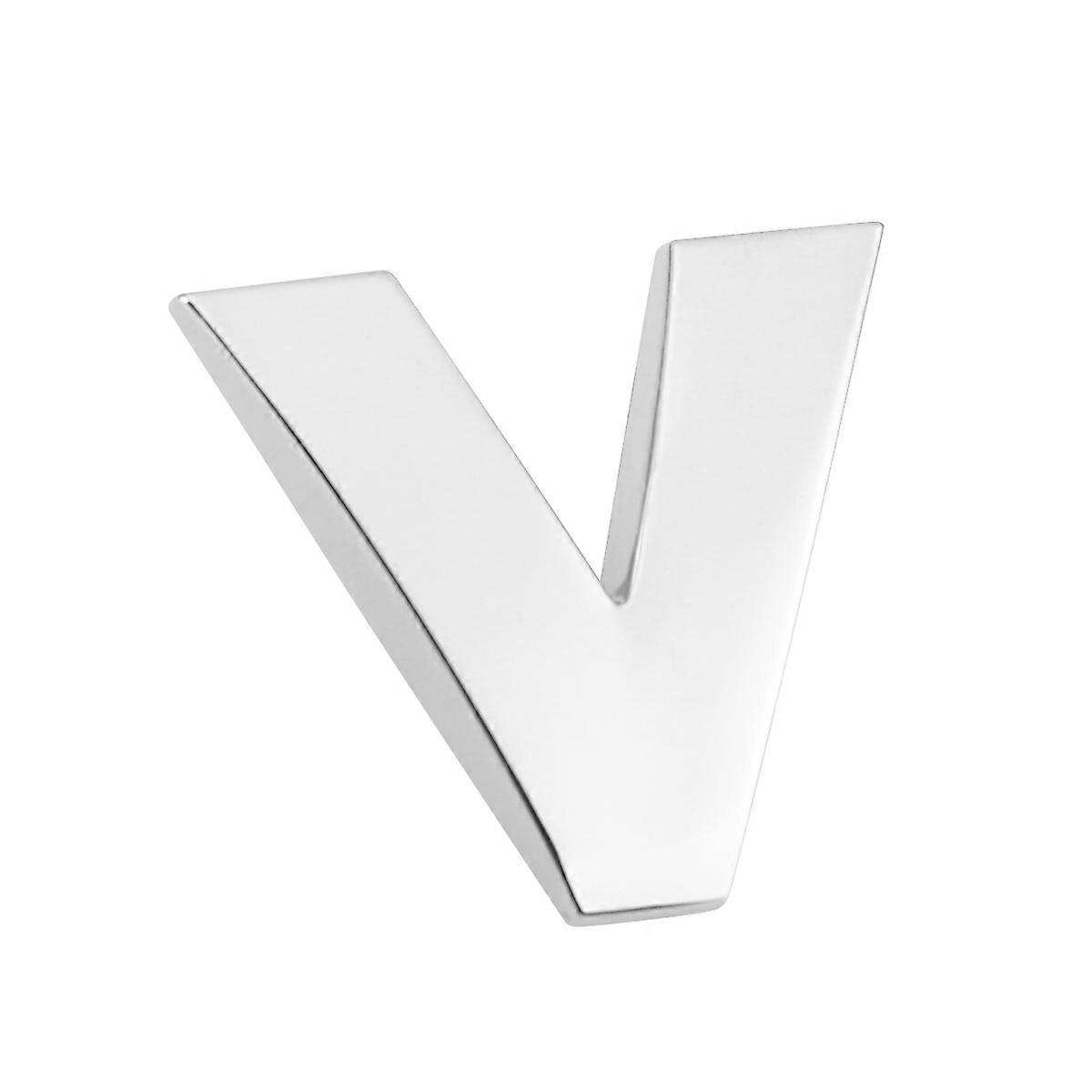 Car Styling Metallic Alphabet Sticker for Auto Silver V Easy Apply Remove No Residue Waterproof