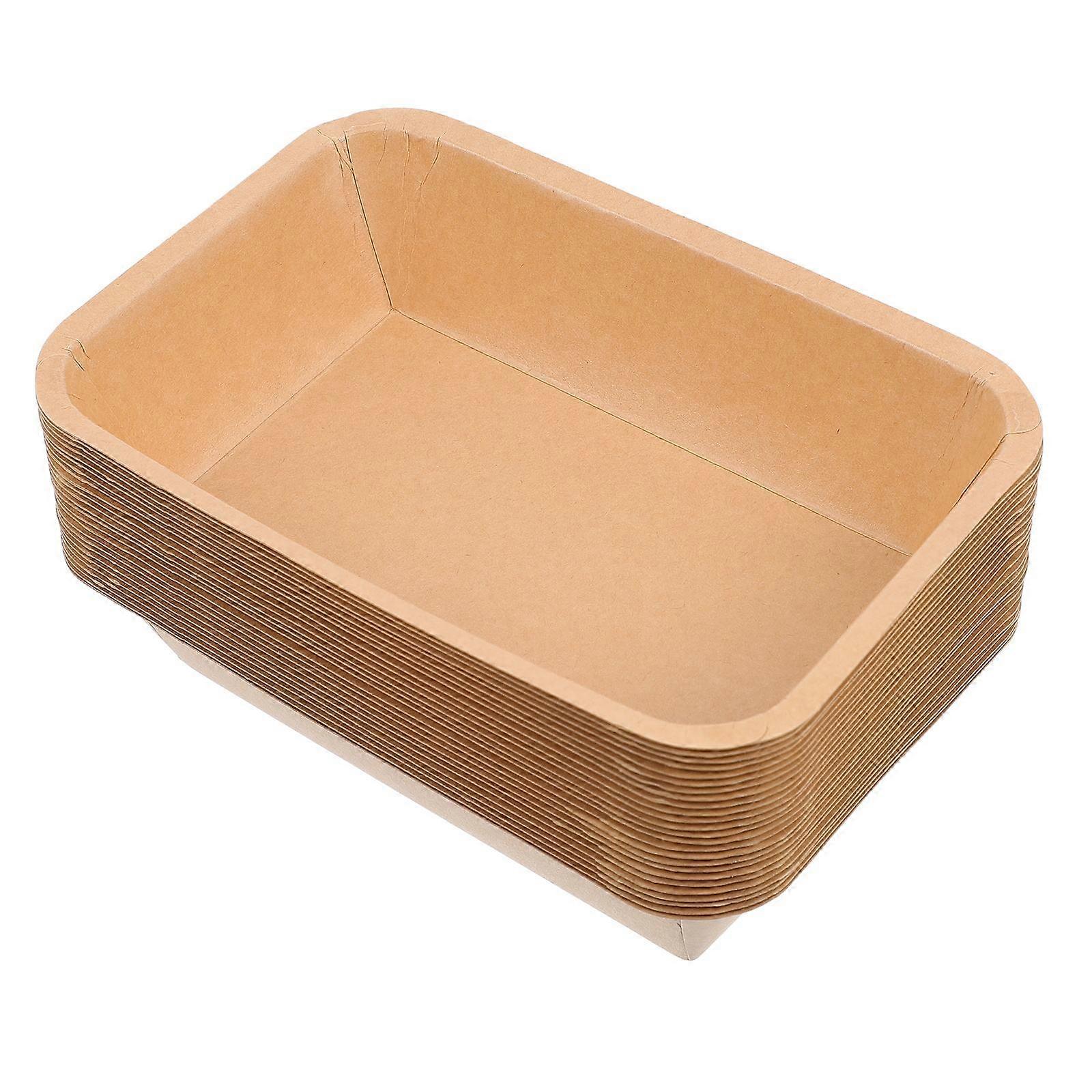 Kraft Paper Food Plates for BBQ and Fried Snack 25 Pieces Khaki Color Lightweight and Durable