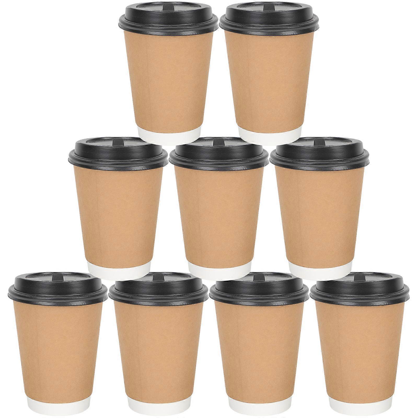 50pcs Gobelets en papier ménageux Gobelets à café jetables Gobelets en papier résistants à la chaleur Gobelets à boisson