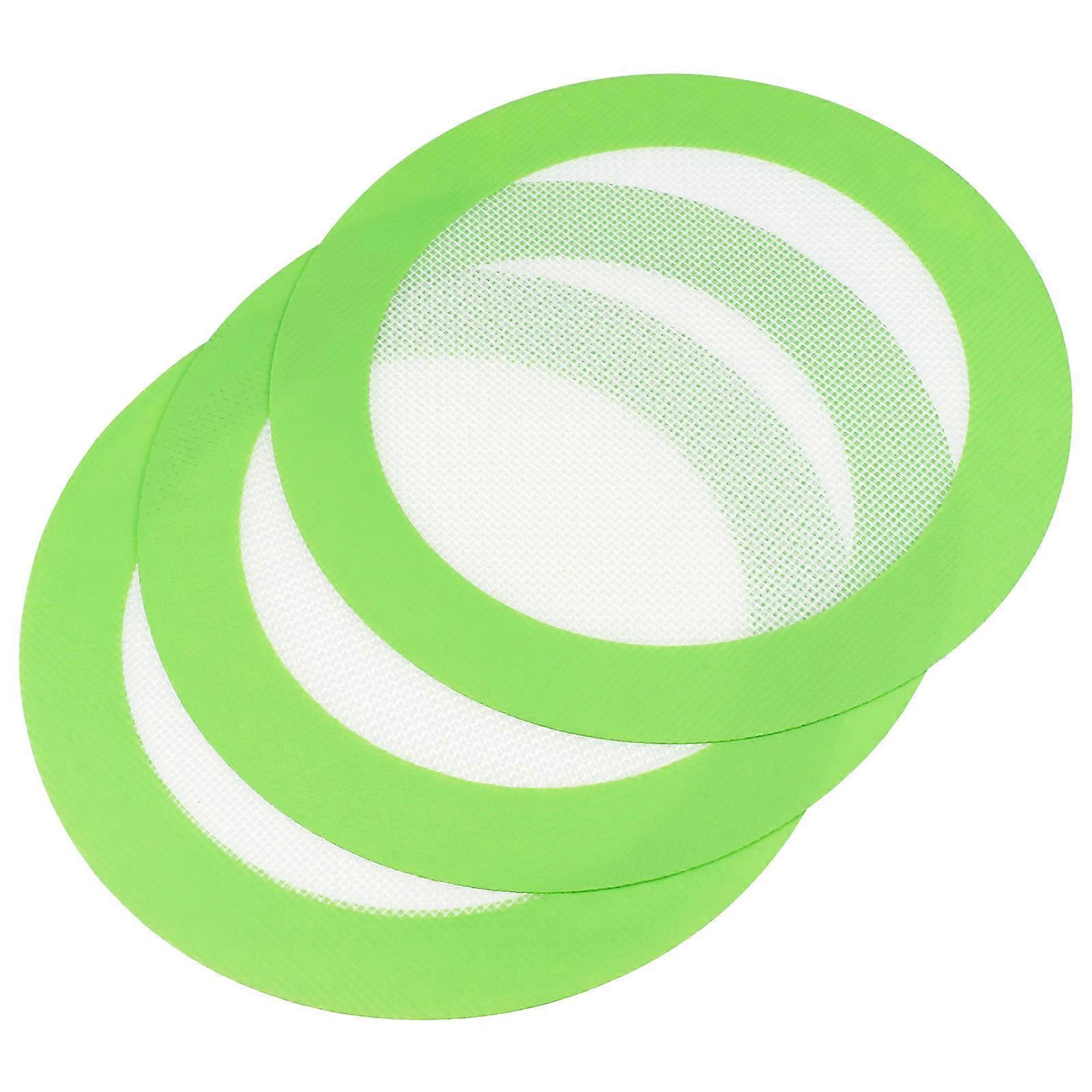 Round Nonstick Baking Mat Silicone Baking Mats Cookie Sheet Barbecue Green 20Cm 3Pcs