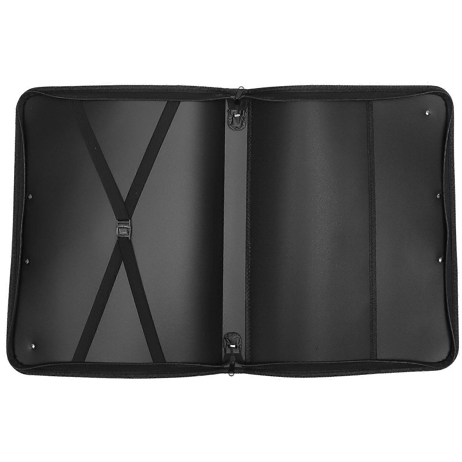 Portable Art Folder A3 with Handles for Outdoor Painting in Black 600D Oxford Cloth Lightweight and Waterproof
