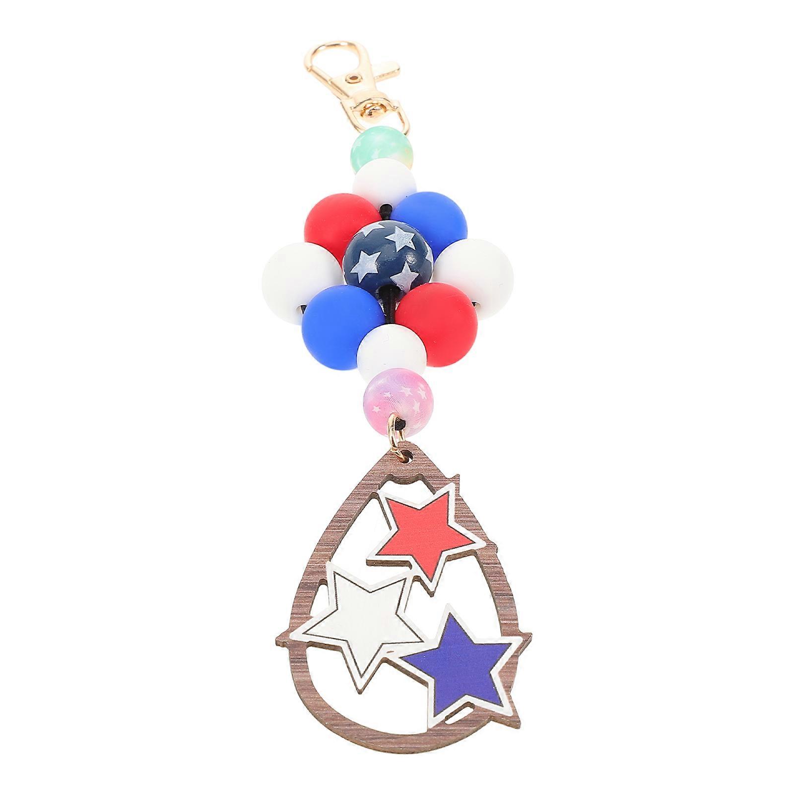 Silicone Beaded Keychain Pendant for Decoration Multi Color Silicone and Metal Practical and Wear Resistance