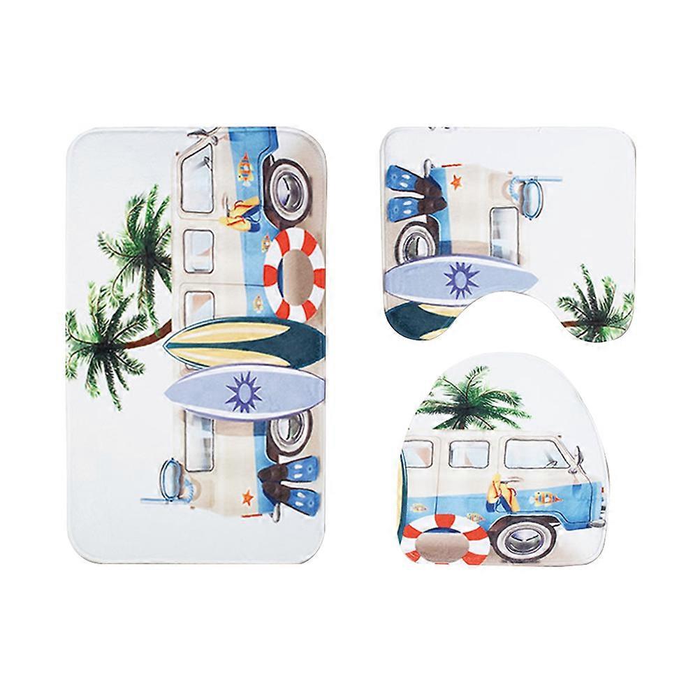 Kylpyhuone- ja wc-mattosetti, kylpymatto, nopeasti haihtuva flanelli, 3 kpl