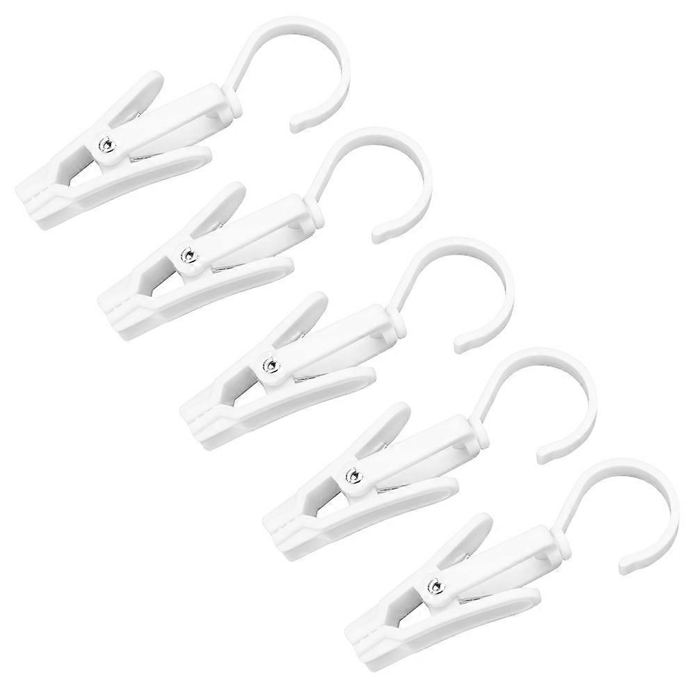 White Plastic Coat Hooks for Storage 360 Degree Rotatable and Flexible 20 Pieces