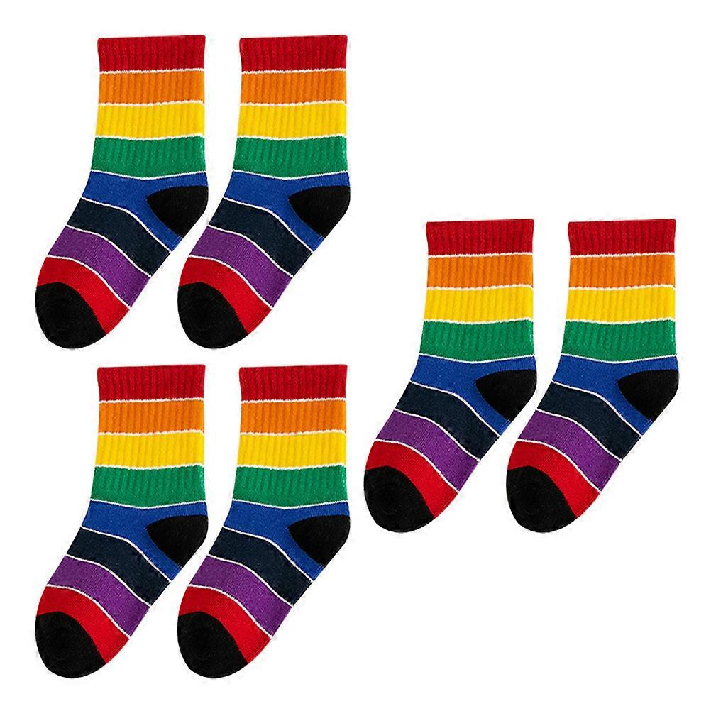 Bright Colors Cotton Socks Kids Sock 3 Pairs With Good Elasticity