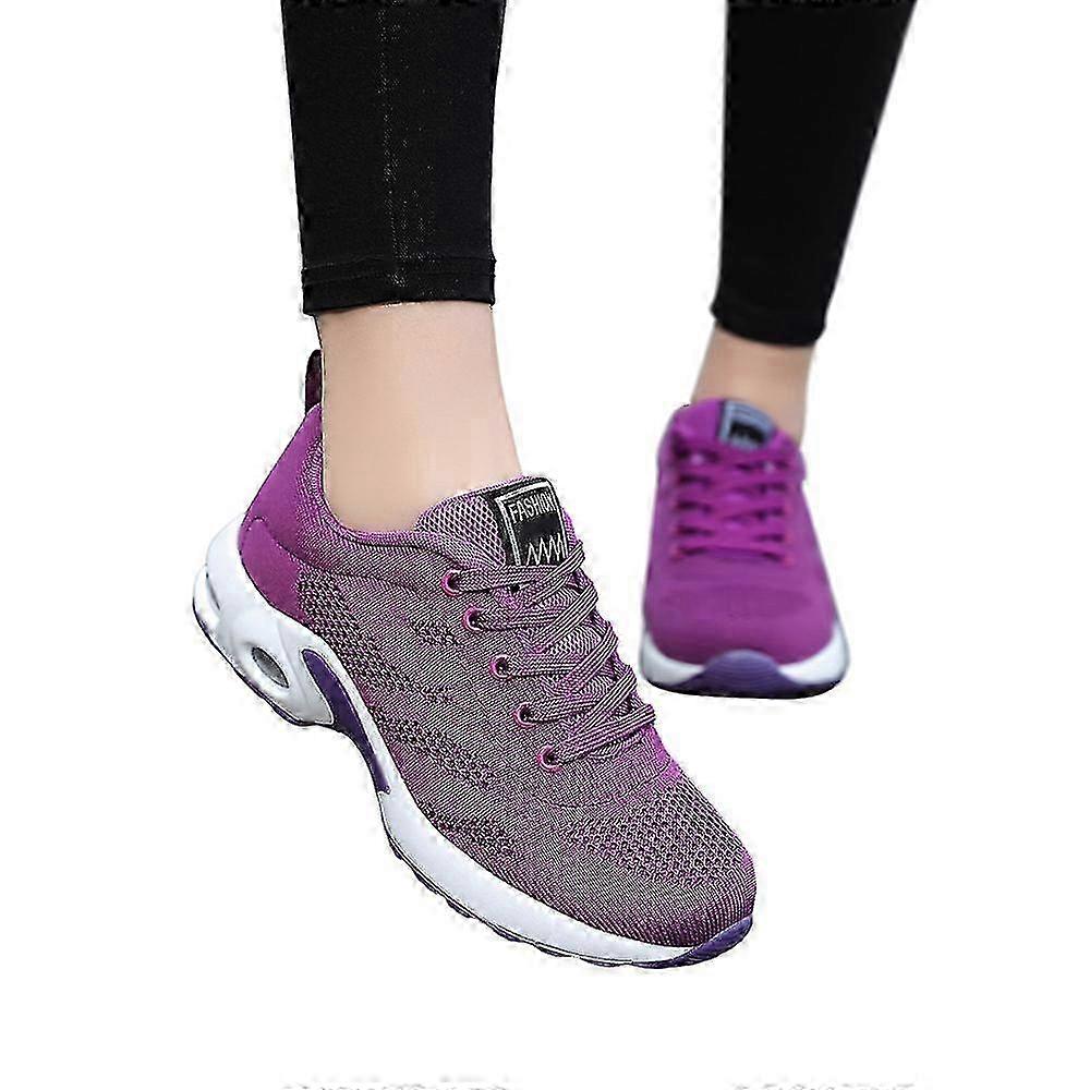 Tênis de ginástica para mulheres com estilo respirável com cadarço