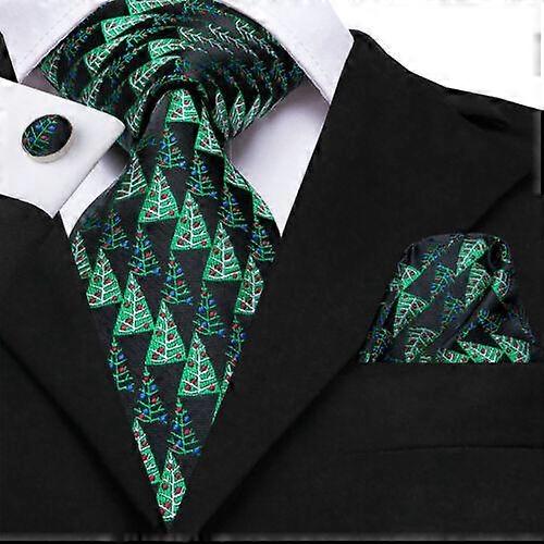 Christmas Mens Red Black Green Cravat Tie Set Silk Ascot Tie Bow Tie Event Set