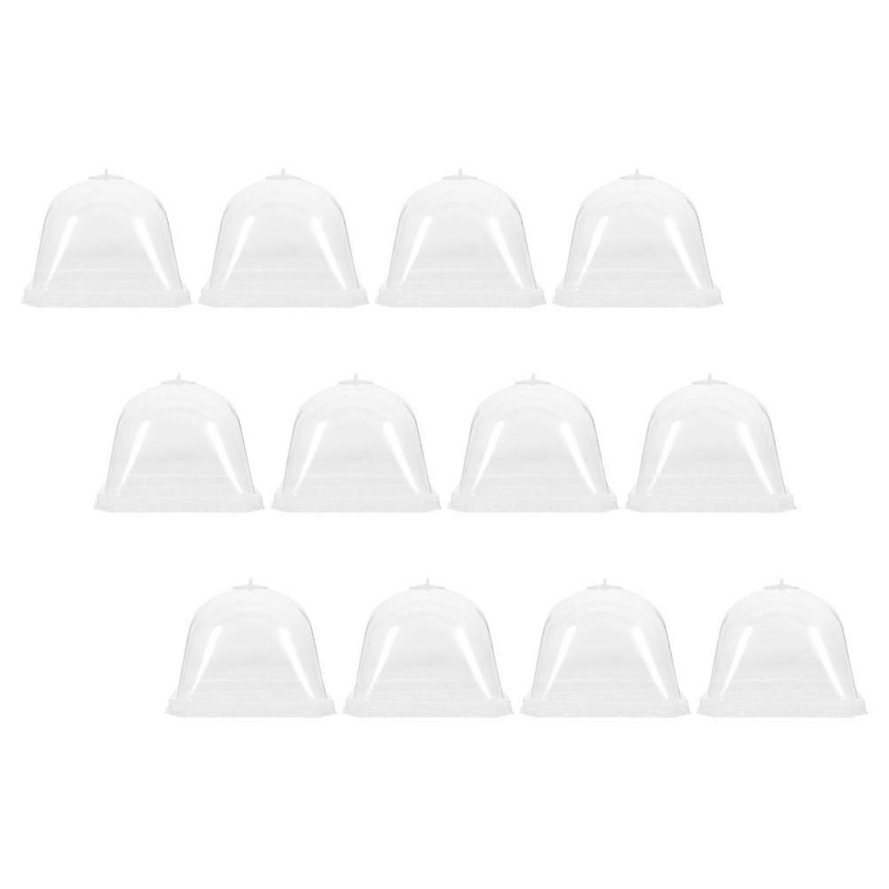 Clear Plastic Dome Covers for Plants Protection in Garden with Spacesaving Square Design Transparent and Reusable 12 pcs