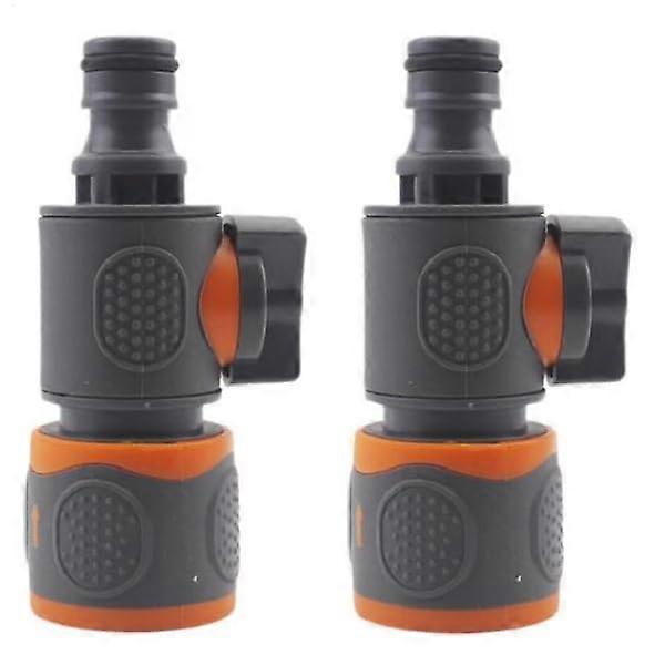 2X Garden Hose Connector with Regulating Valve, Quick-Connect Water Hose Fitting, Pump Shut-Off Valve for Garden and Home