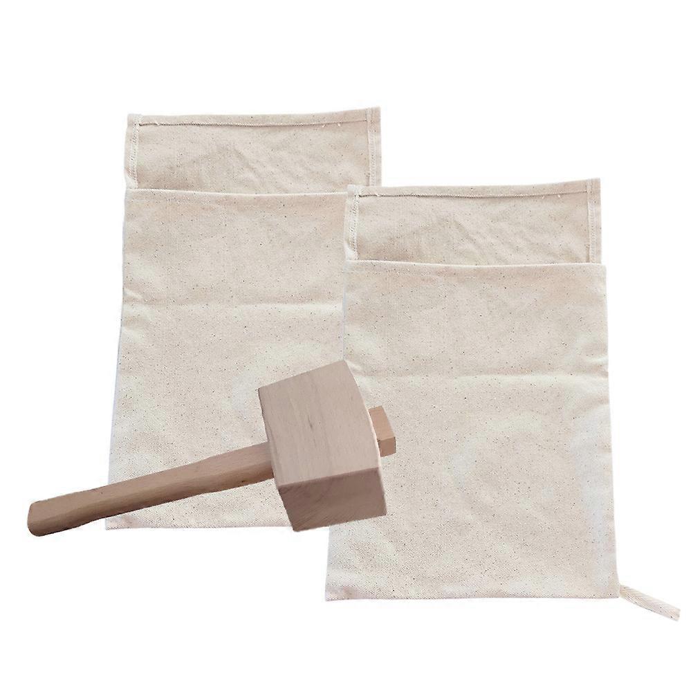 Ice Tool 3Pcs Canvas Ice Bags Lightweight Easy To Use For Home Kitchens And Professional Events