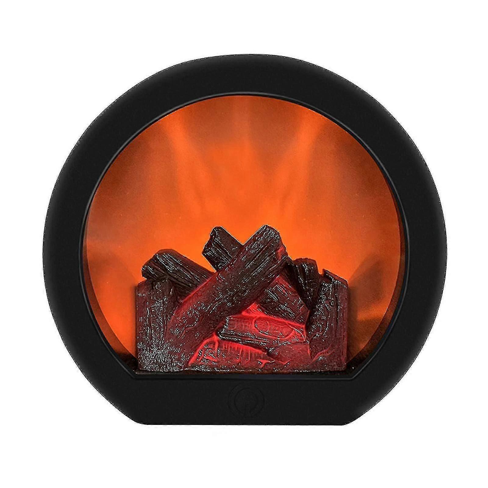 Flame Cheminée Lampe Led Table Cheminée Lanterne Avec Simulation de Flamme Réaliste
