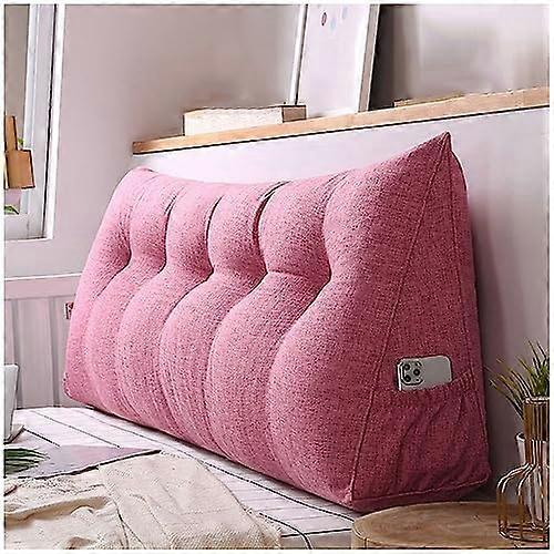 Large Triangular Headboard Pillow - Wedge Bed & Sofa Cushion - Reading Support - Removable Cover - LightGray 120cm