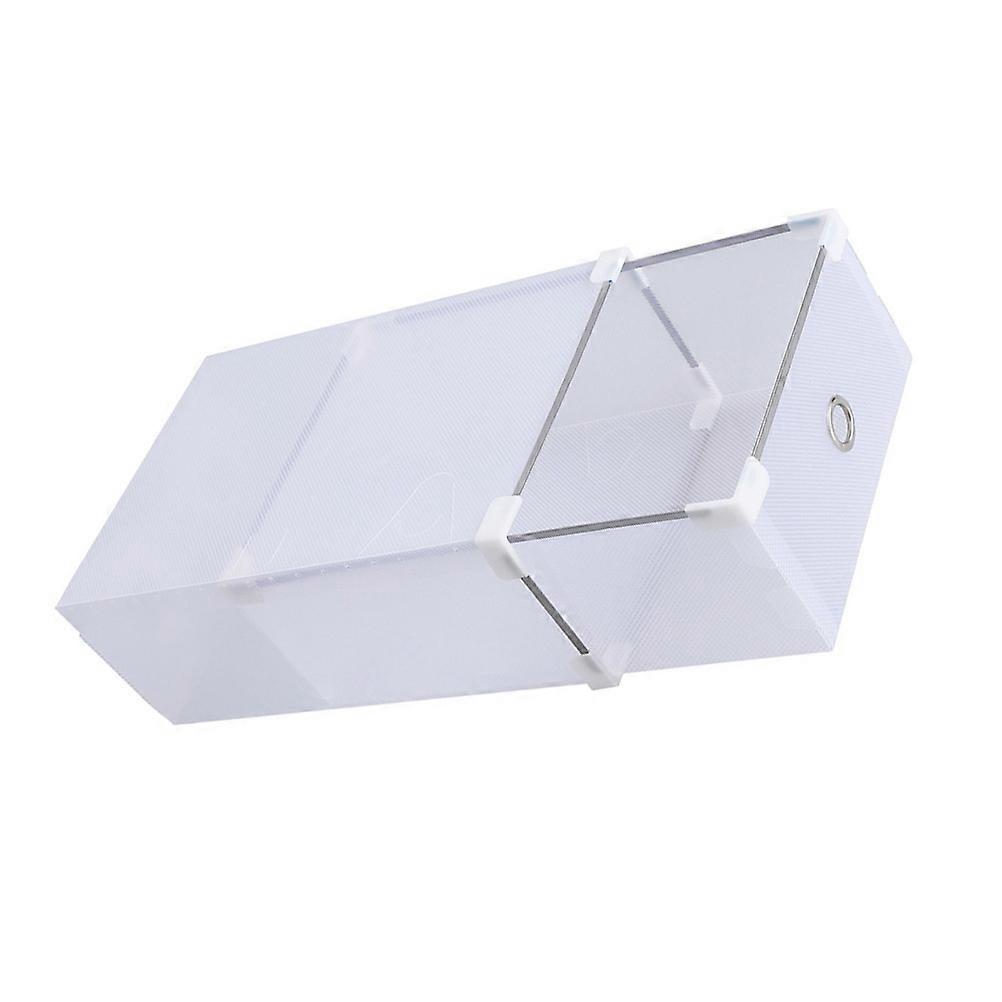 Translucent Plastic Shoe Storage Box Waterproof Dustproof Organizer for Small Spaces 6 Pieces White