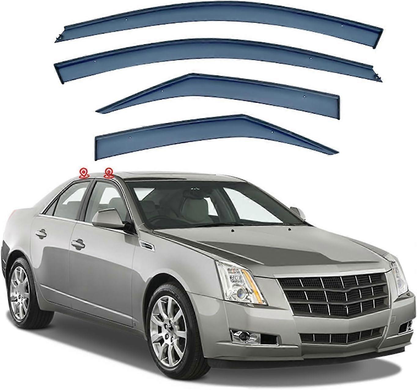 Side Window Rain Guards, Vent Visors for Sun, Snow, Wind Protection for Cadillac CTS Sedan MK2 2008-2013