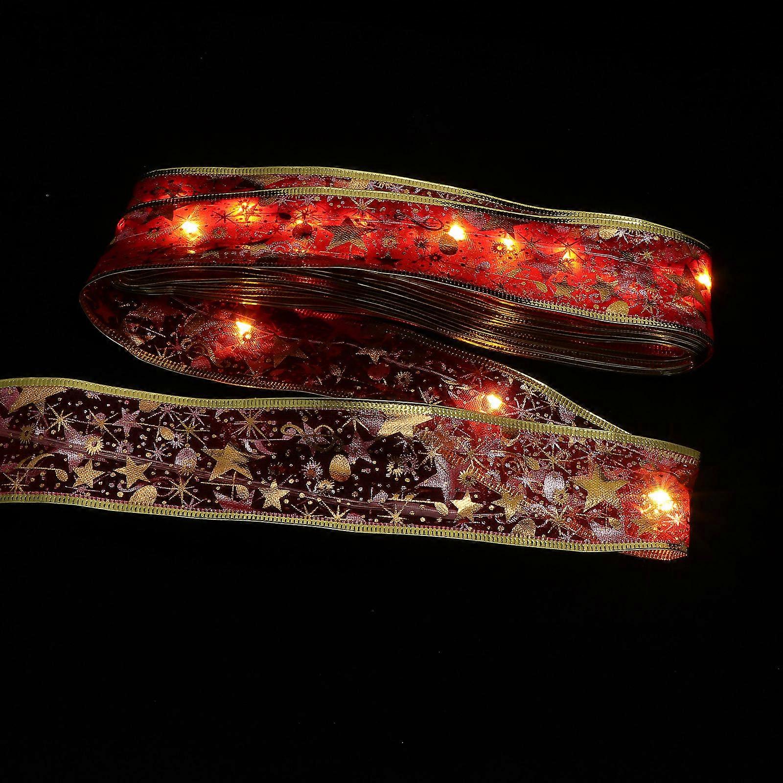 Luminous Ribbon Cloth Ribbon 1 Pc Ideal For Christmas Celebrations Outdoor Yard Lawn Decoration Battery Powered Decorative Lighting