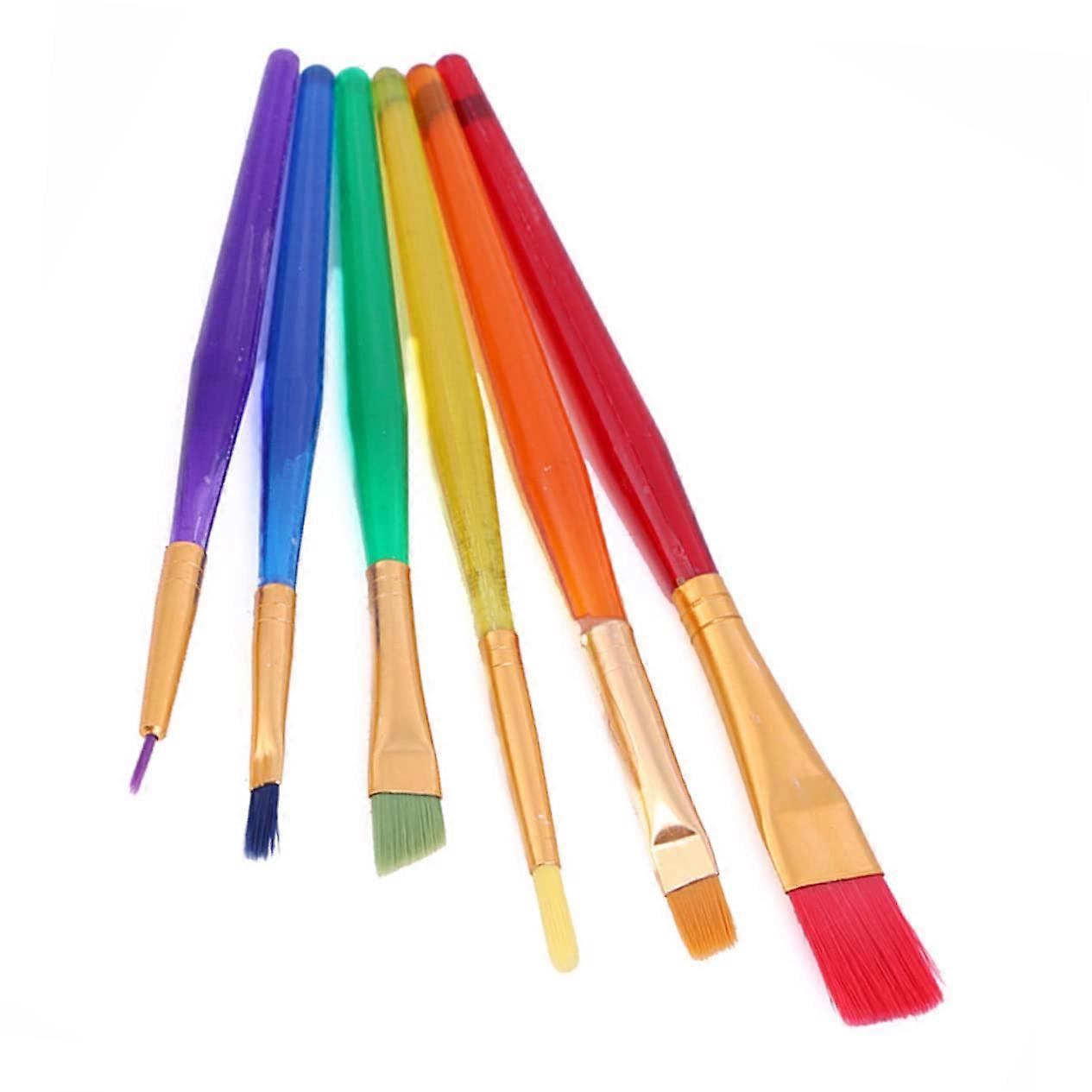 6-Piece Artist Brush Set for Beginners - Durable Watercolor Brushes for Kids, Non-Toxic, Easy to Handle