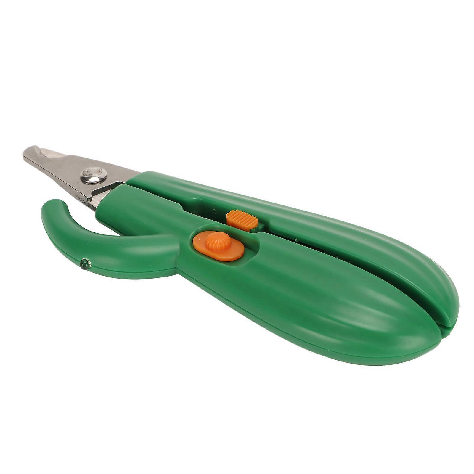 LED 狗指甲刀仙人掌形状不锈钢刀片省力宠物爪修剪器带指甲锉狗猫绿色