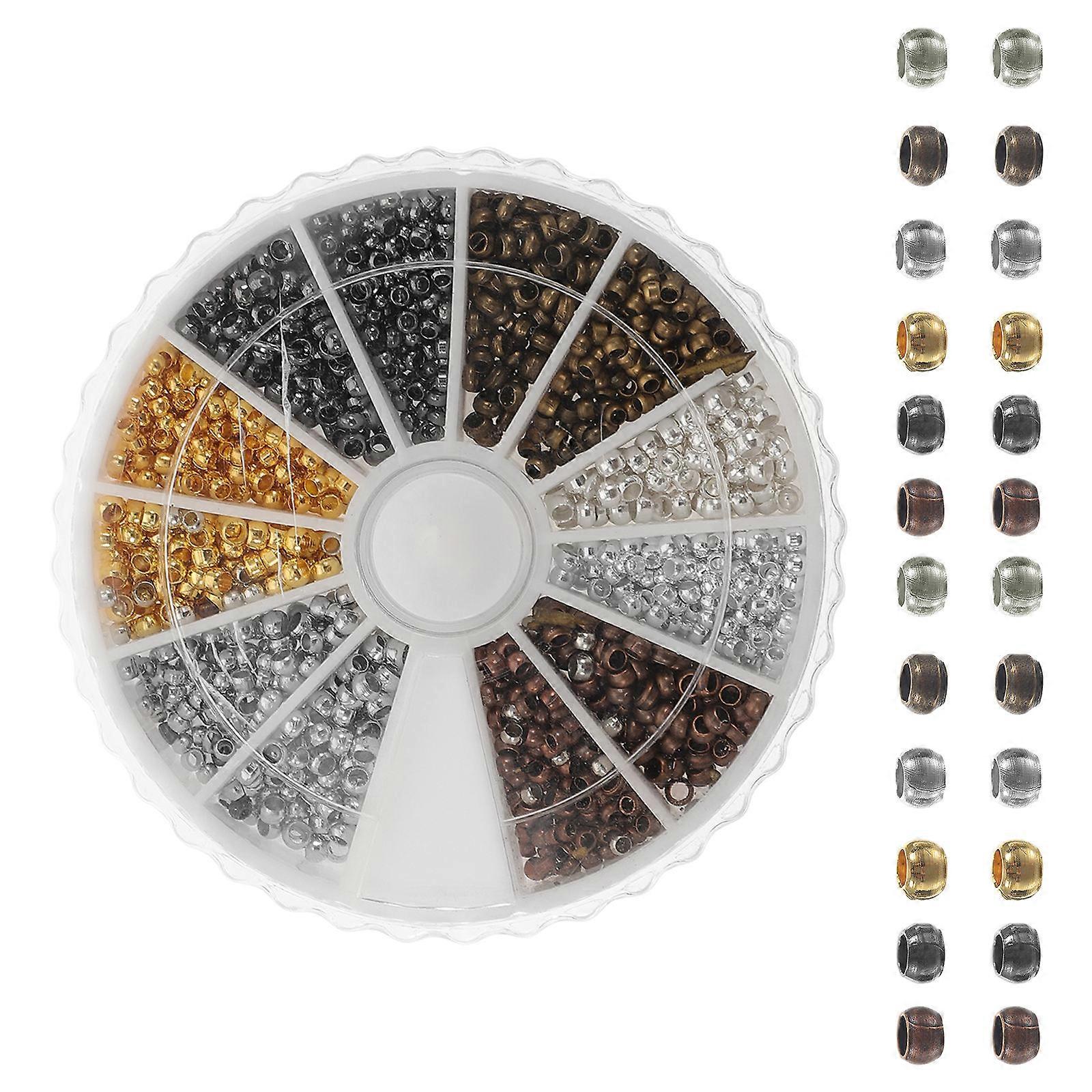 Assorted Color Large Hole Spacer Beads Copper DIY Jewelry Making Beads for Bracelet and Necklace 100 Pieces