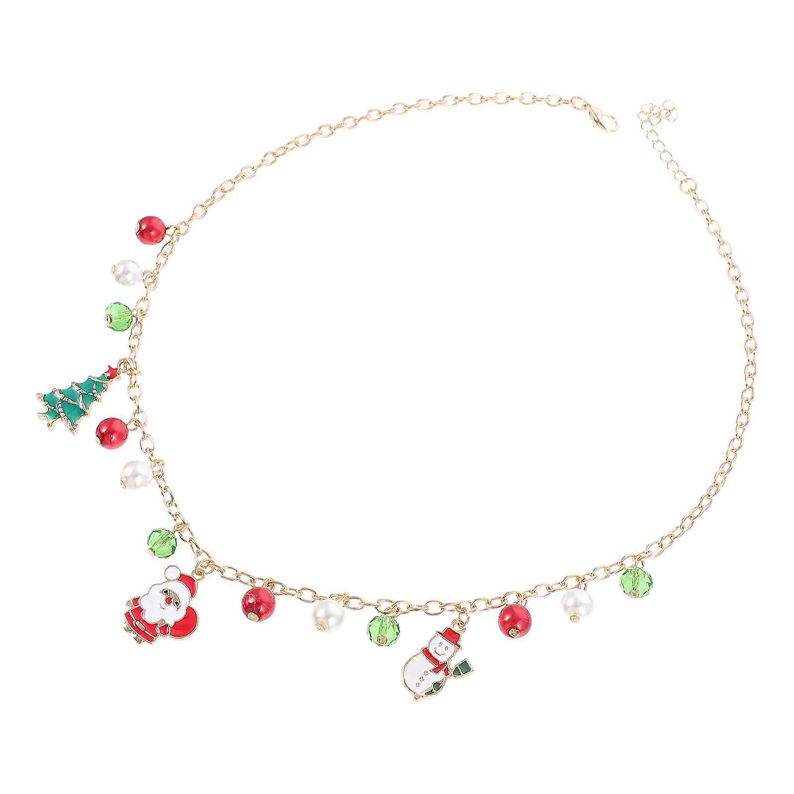 Xmas Theme Necklace for Decor Use Made of Alloy with Lovely Patterns Multi Color 1 Pc