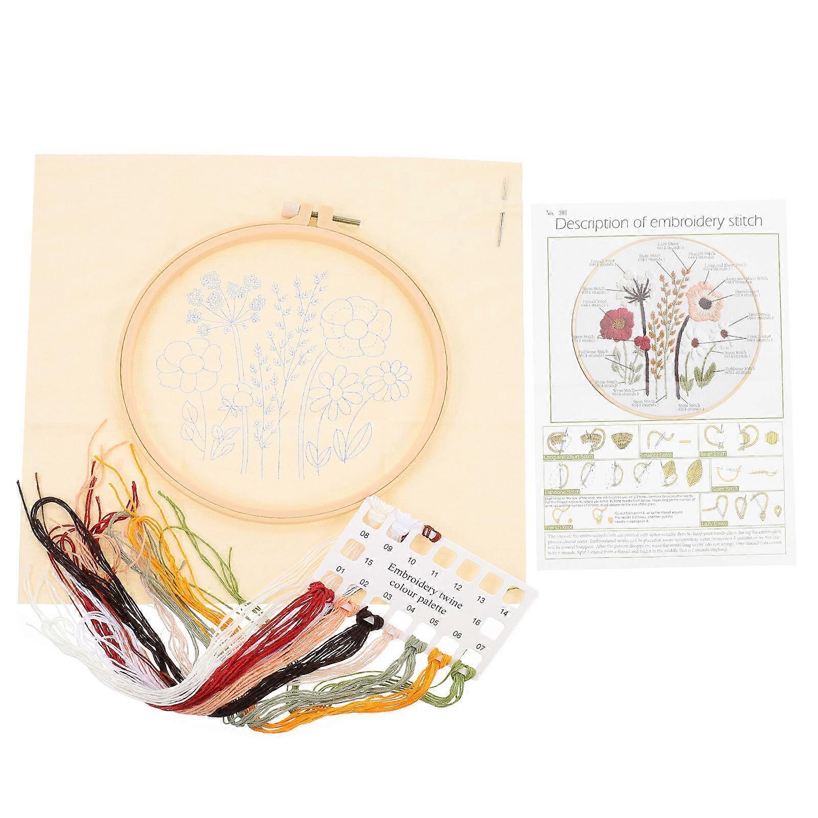 Embroidery Kits 1 Set Hand-Made Embroidery Kits For Parent-Child Activities Assorted Color For Bonding