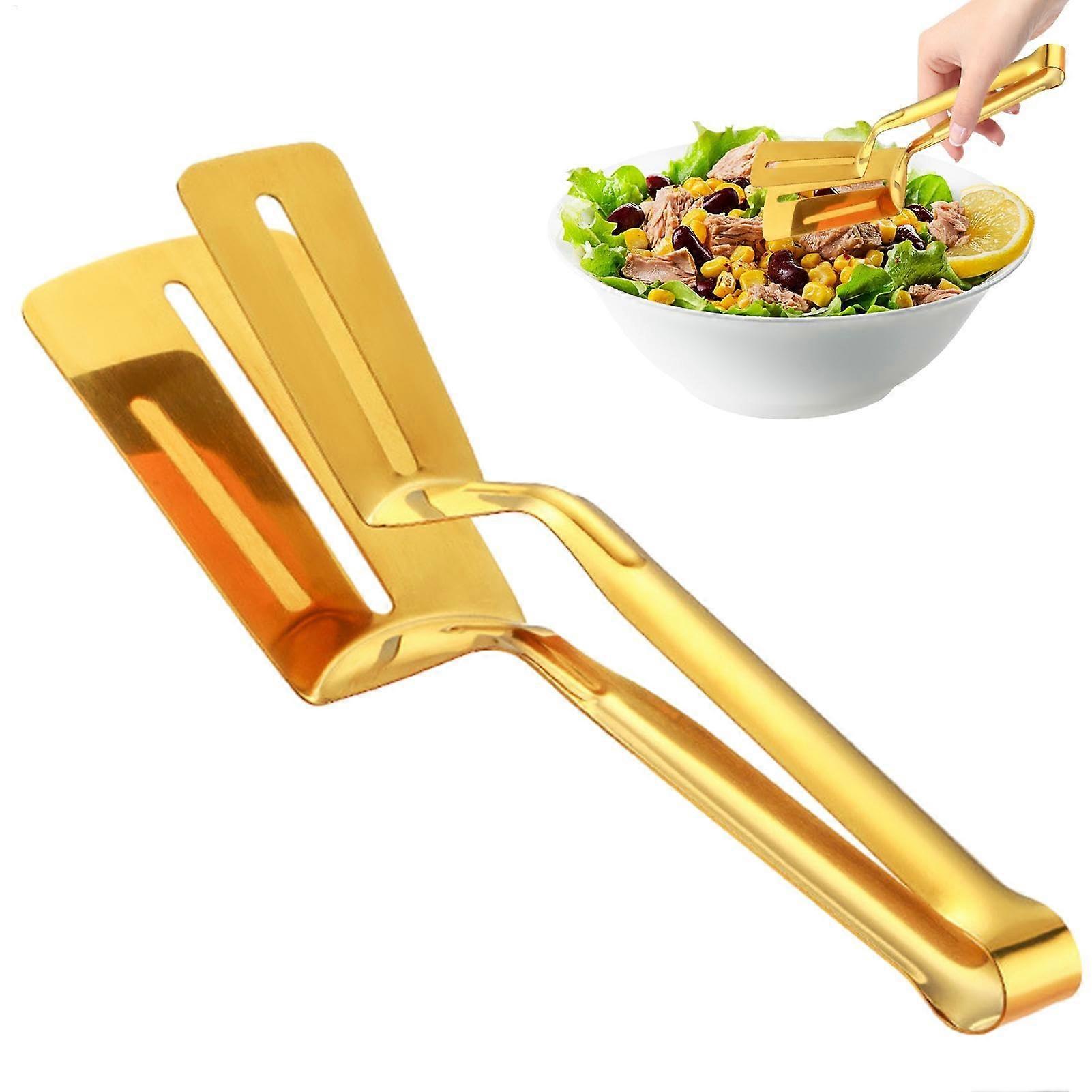 Stainless steel steak tongs spatula Grill spatula, fish turner, ergonomic handle Ref: 1844
