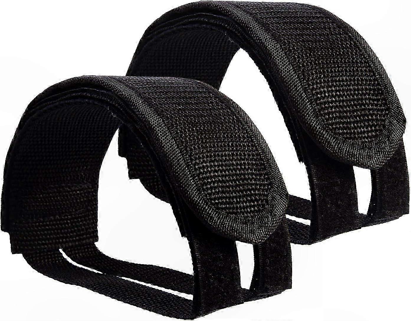 Bicycle Pedal Straps - Set of 2 Nylon Foot Holders for Fixed Gear, MTB, VTC, BMX, and More - Black Hook Design