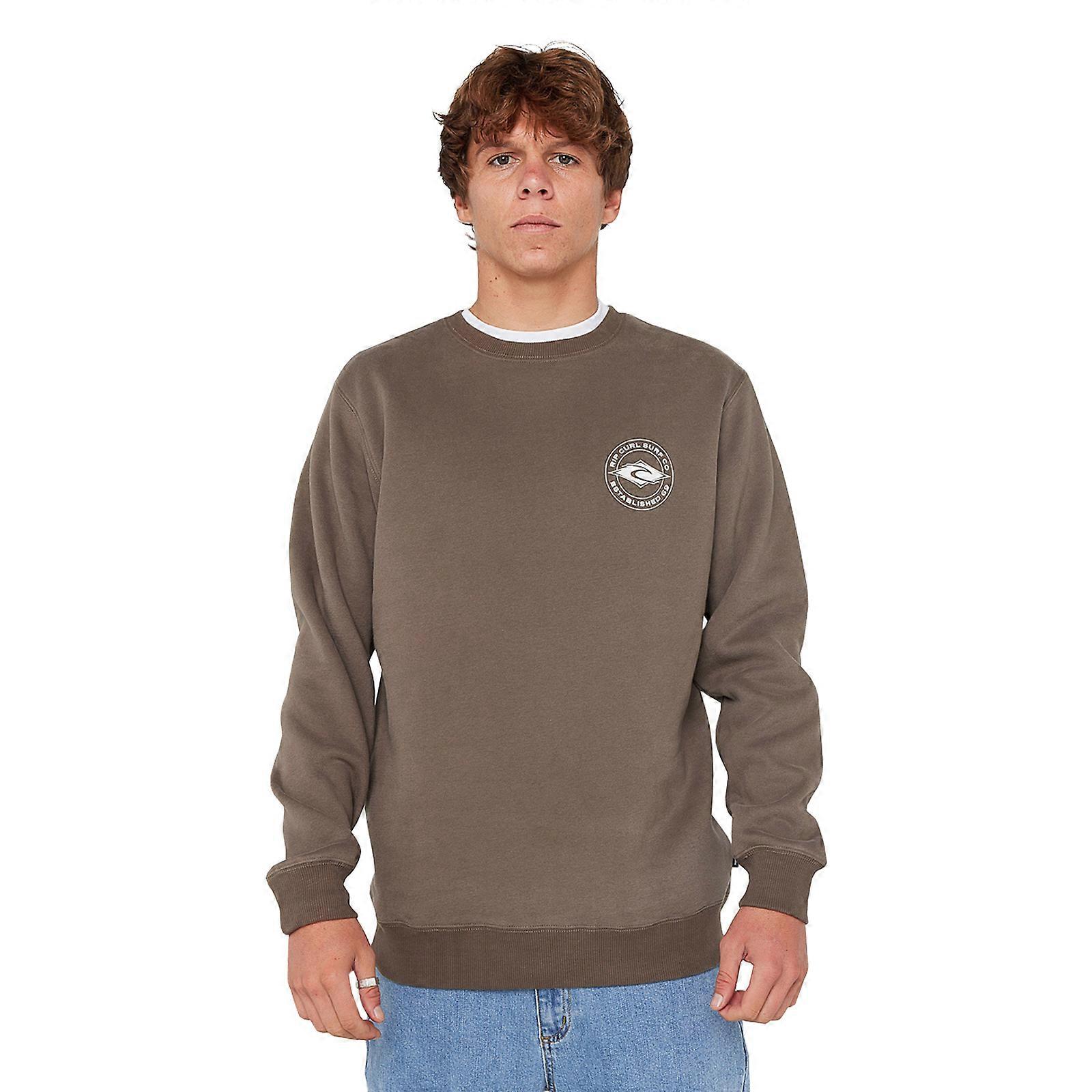 Rip Curl Mens Staple Crew Neck Graphic Logo Sweatshirt