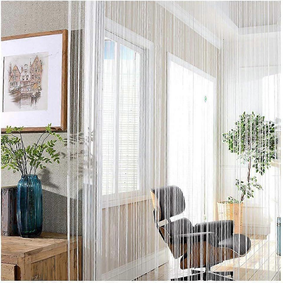 White Dewdrop String Curtain Panel Perfect as a Fly Screen
