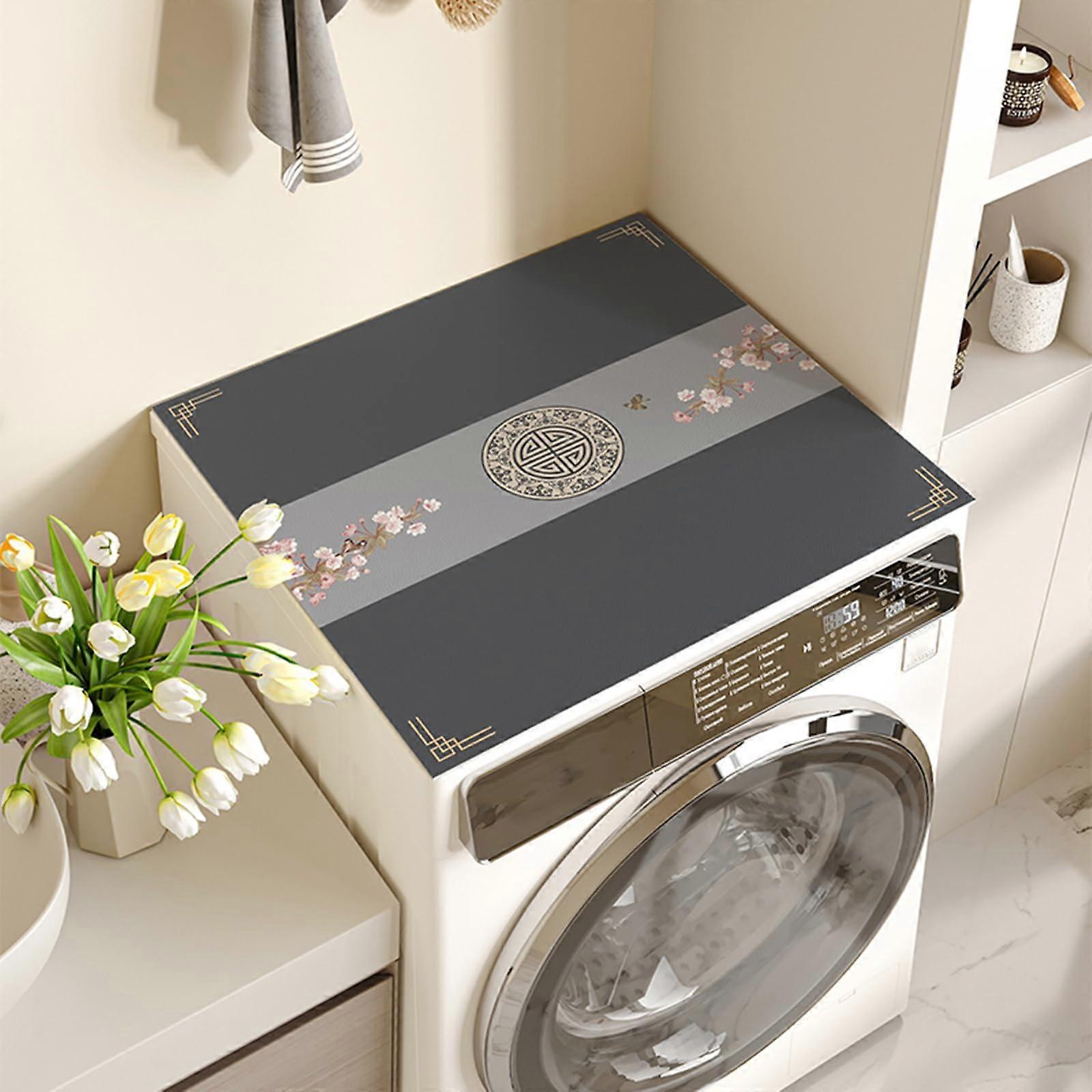 Washing Machine Top Cover, Waterproof and Dustproof, Non-Slip Design for Washers, Refrigerators, Nightstands, Dining Tables, A14 Style 60cm x 50cm