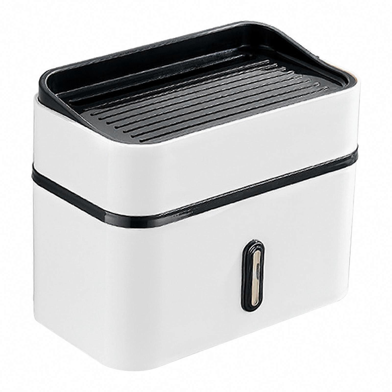 Wall-Mounted Double Layer Bathroom Tissue Box with Suction Cups for Space Saving