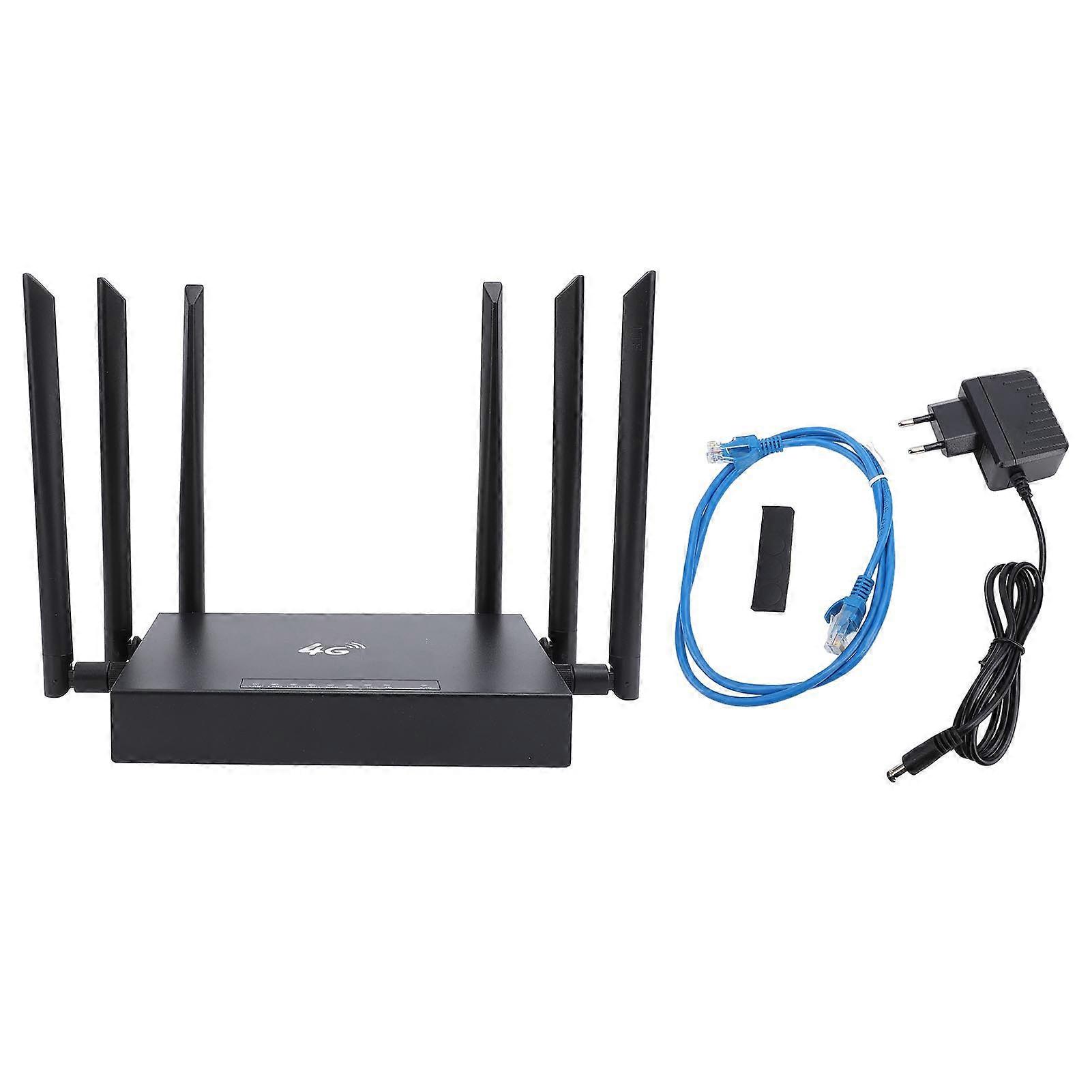 4G LTE CPE Wireless Router 300Mbps Unlocked with 6 Antennas SIM Slot EU Plug