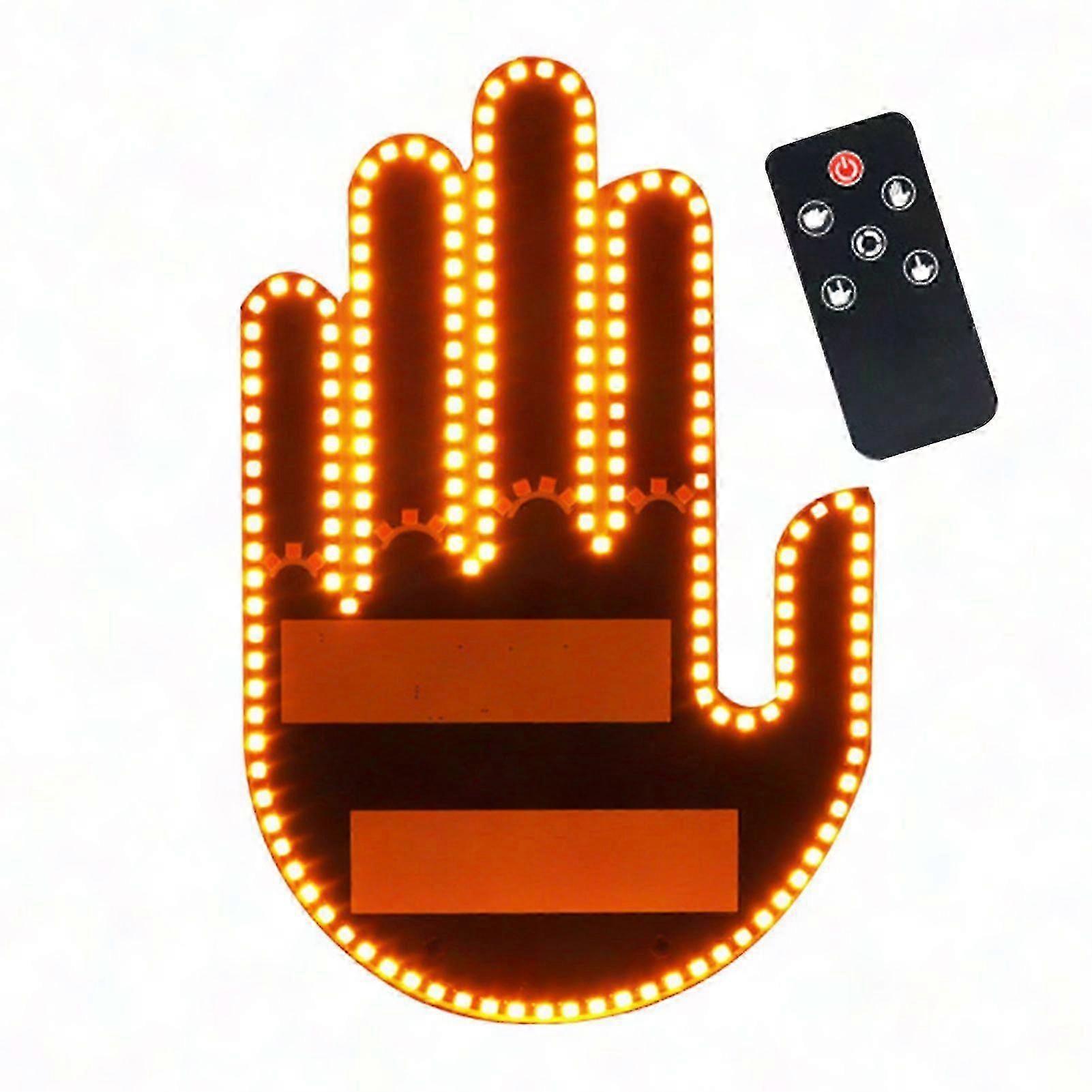 Car Gesture Tail Light LED Indicator with Remote Control - Easy Install Back Window Sign, Battery-Powered Fun Safety Car Gadget