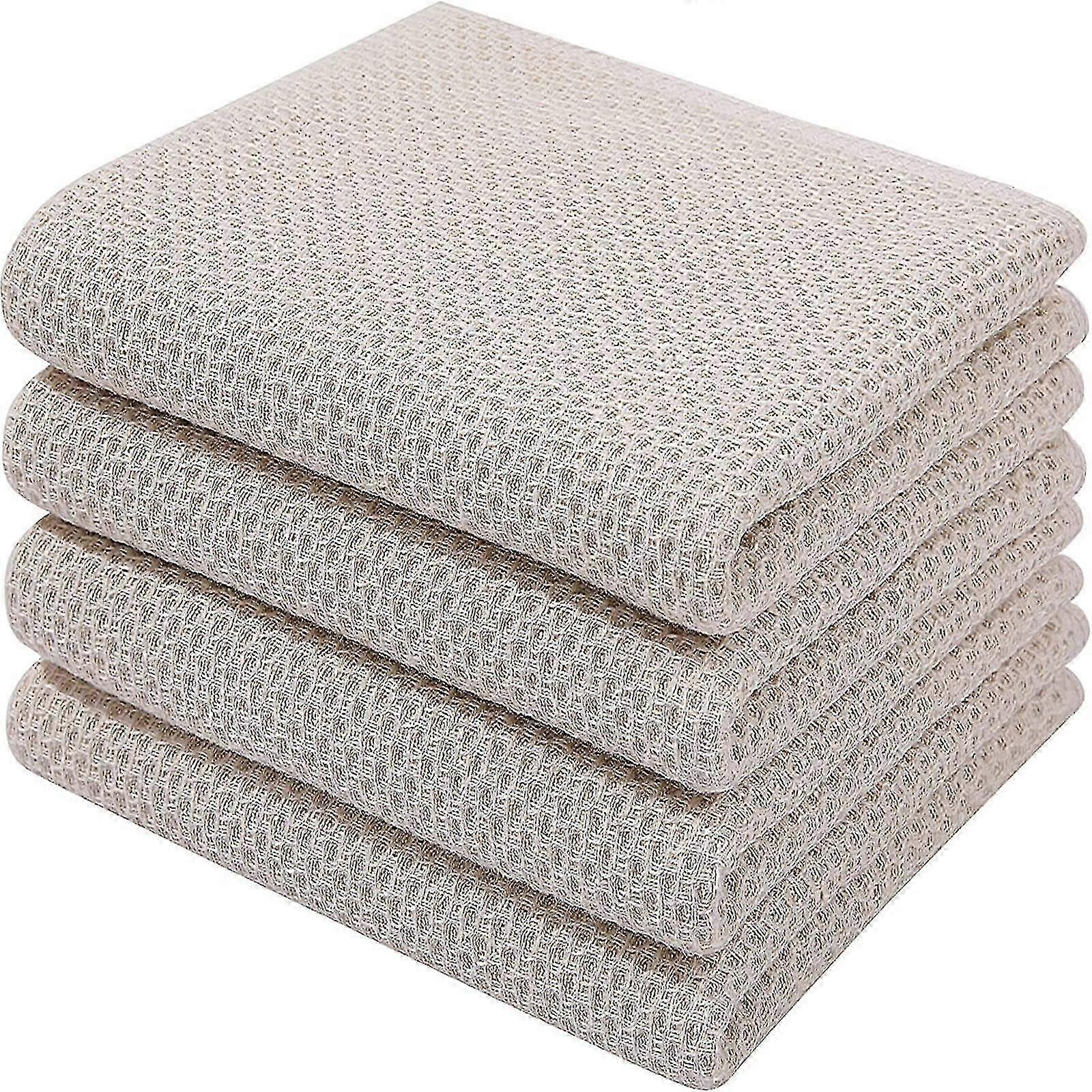 6pack 100% Tea Towels Kitchen Dish Clean Hanging Loop34*73cmApricot