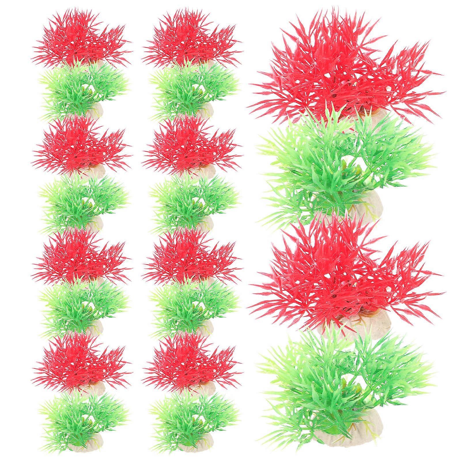 淡水水族館植物水槽装飾水族館アクセサリー本物のような自然な感覚のためのカラープラスチックの盛り合わせ20個