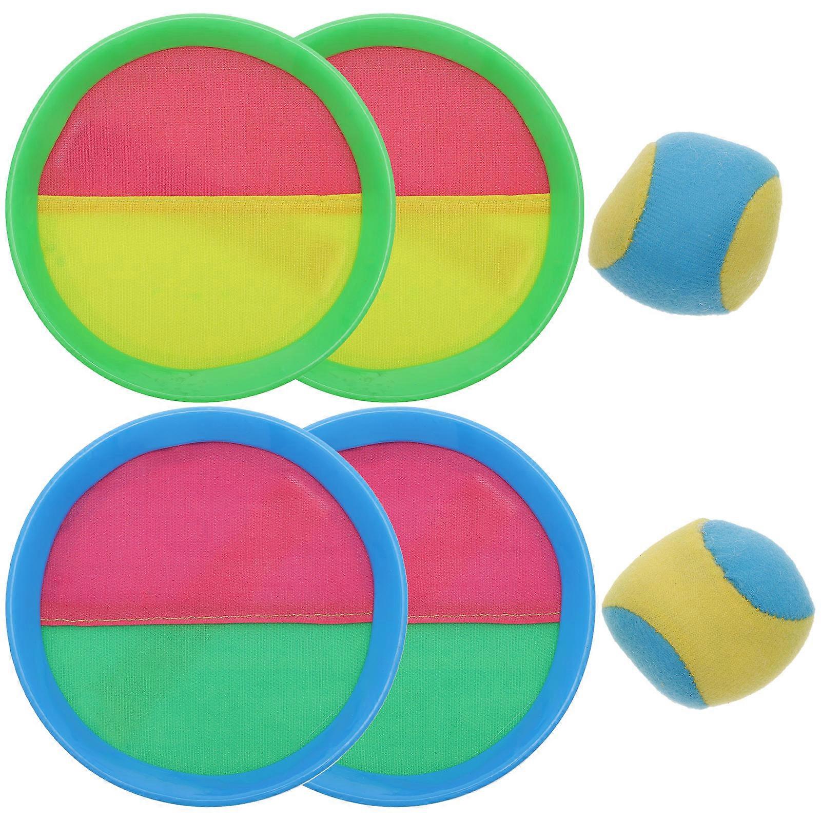 Outdoor Toy Sticky Balls Plaything Paddle for Children Kids Playthings Plastic Fabric Parent-Child Communication Function 2sets