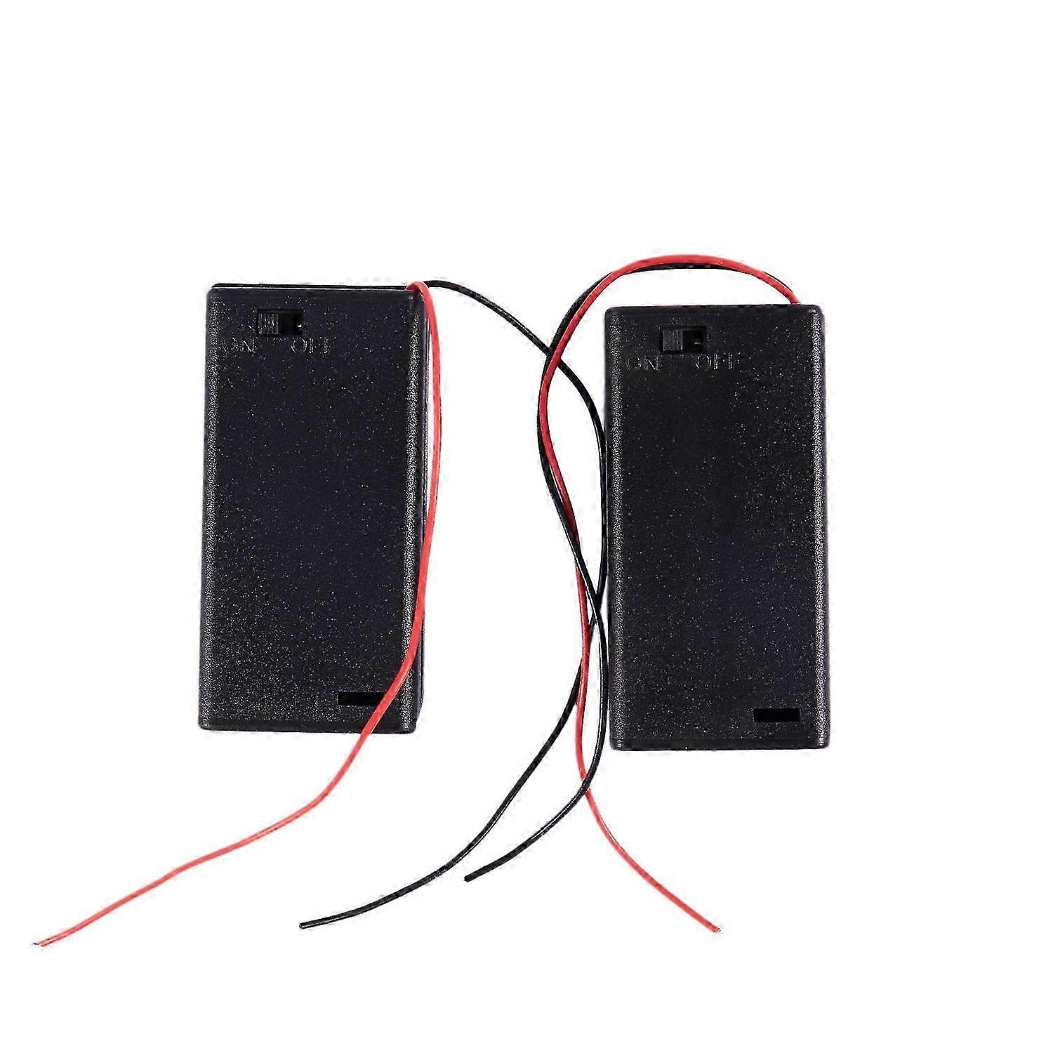 2 X AA 3V Battery Holder Case Box Slot Wired ON/OFF Switch W Cover