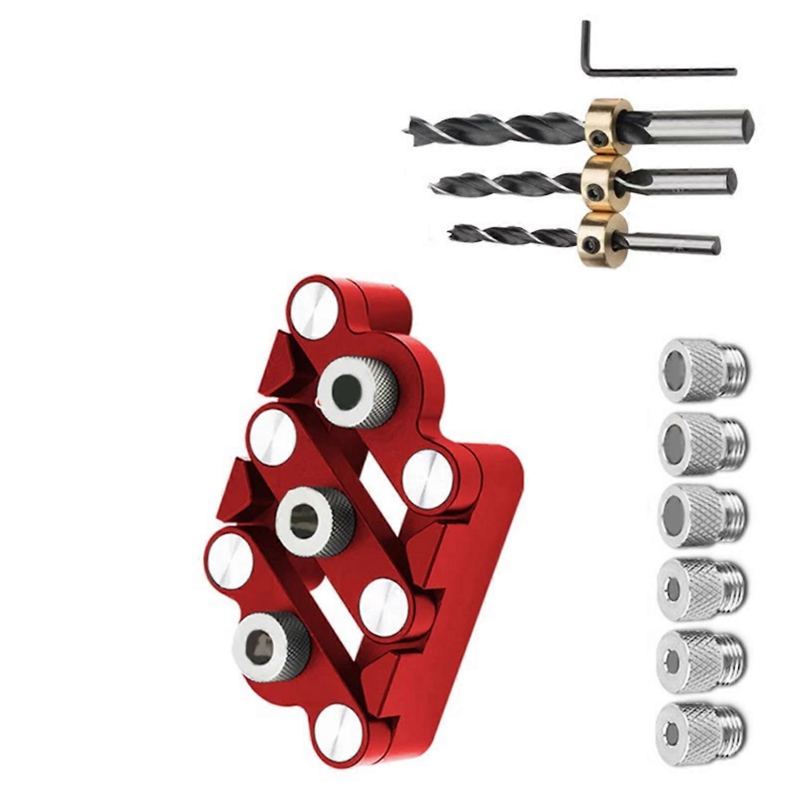 SelfCentering Woodworking Dowel Gauge Aluminum Drill Positioning Tool For Precise Woodworking Centering Mechanism Multicolor