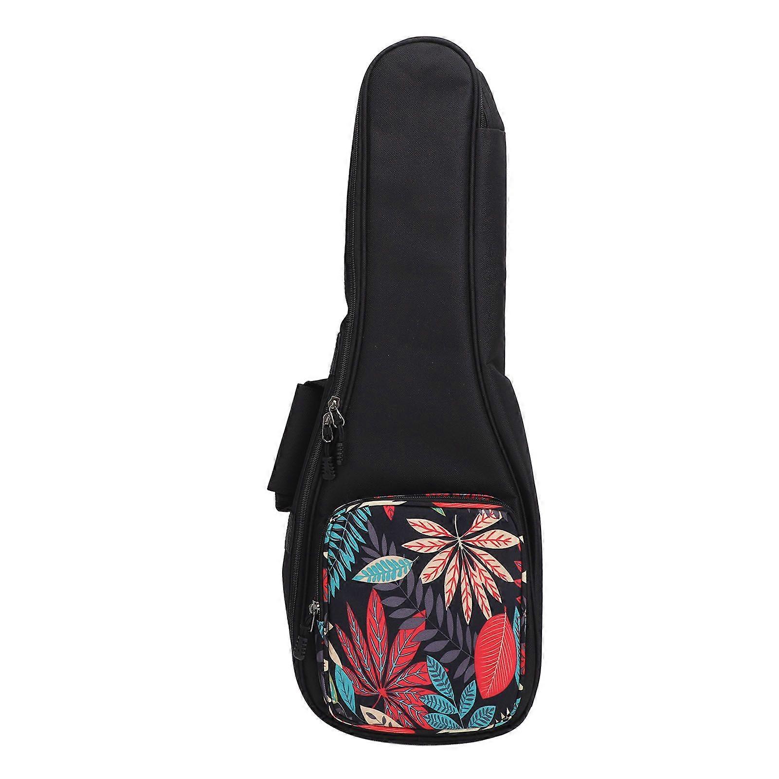 Ukulele Backpack Thickened Adjustable Shoulder Strap Stylish Pattern Ukulele Carry Bag String Instrument Case 21 Inch