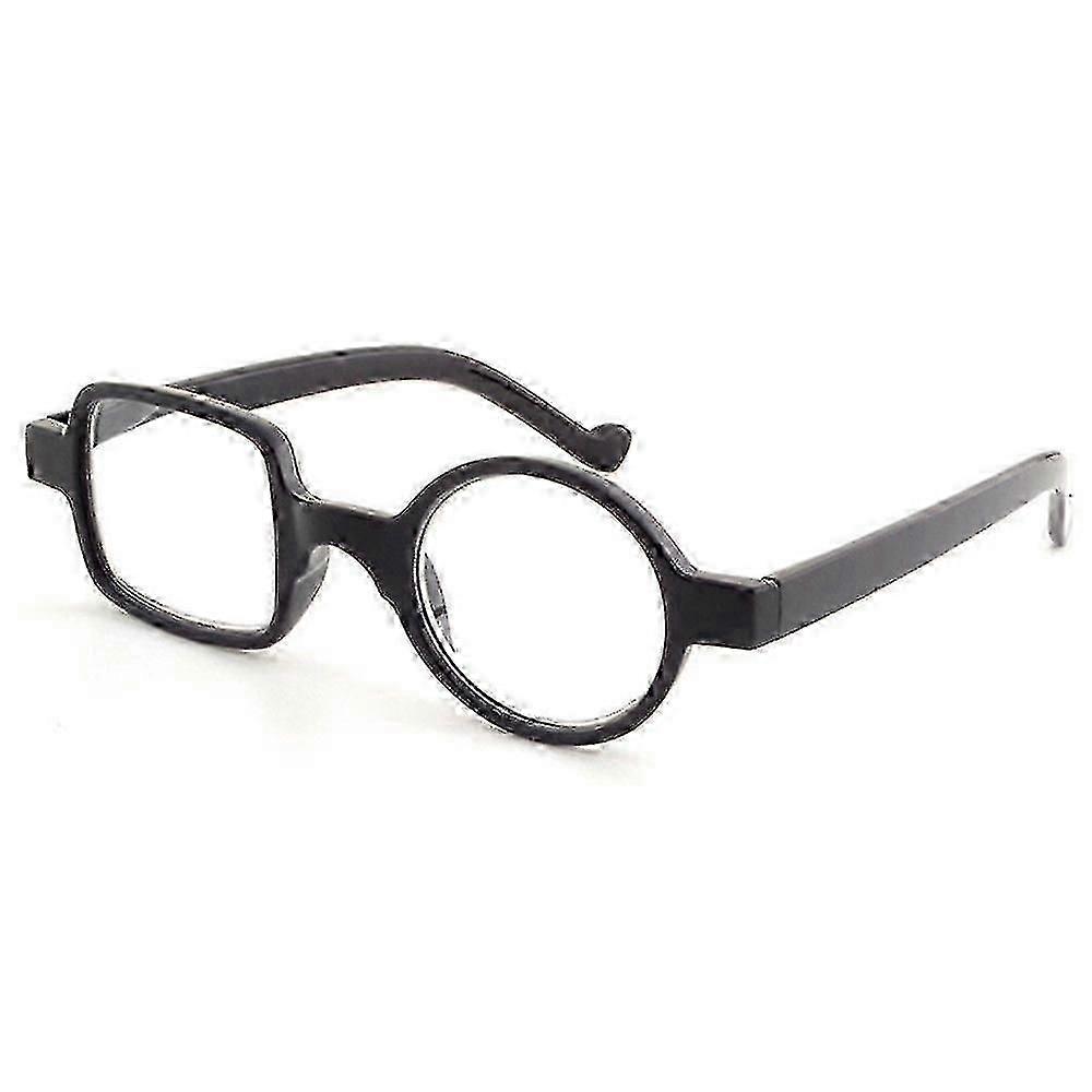 Retro Leopard Print Asymmetrical Round-Square Reading Glasses for Men and Women with Presbyopia