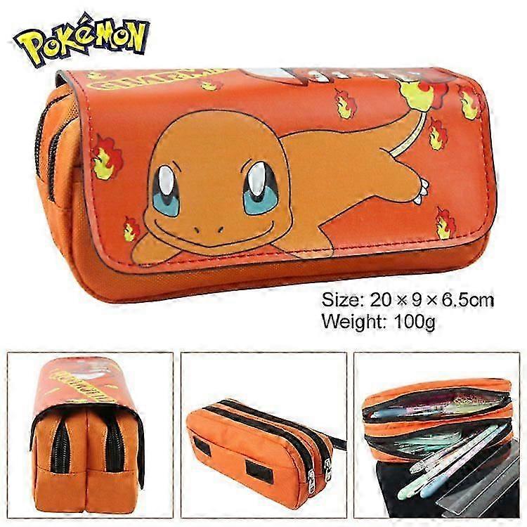Pokmon Themed Double-Layer Pencil Case with Large Capacity - Cute Stationery for Students