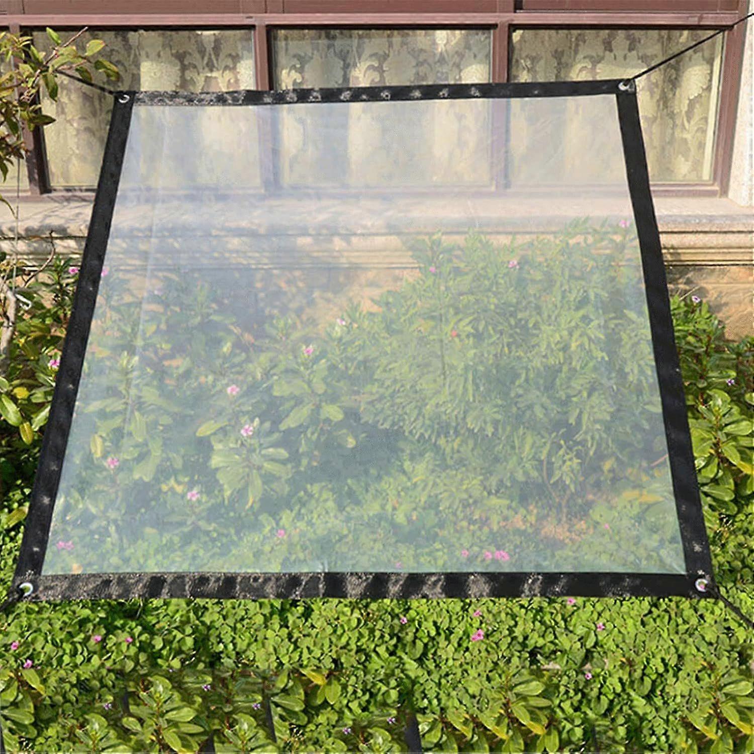 x 3 m waterproof transparent tarpaulin with eyelets, canopies and tarpaulins