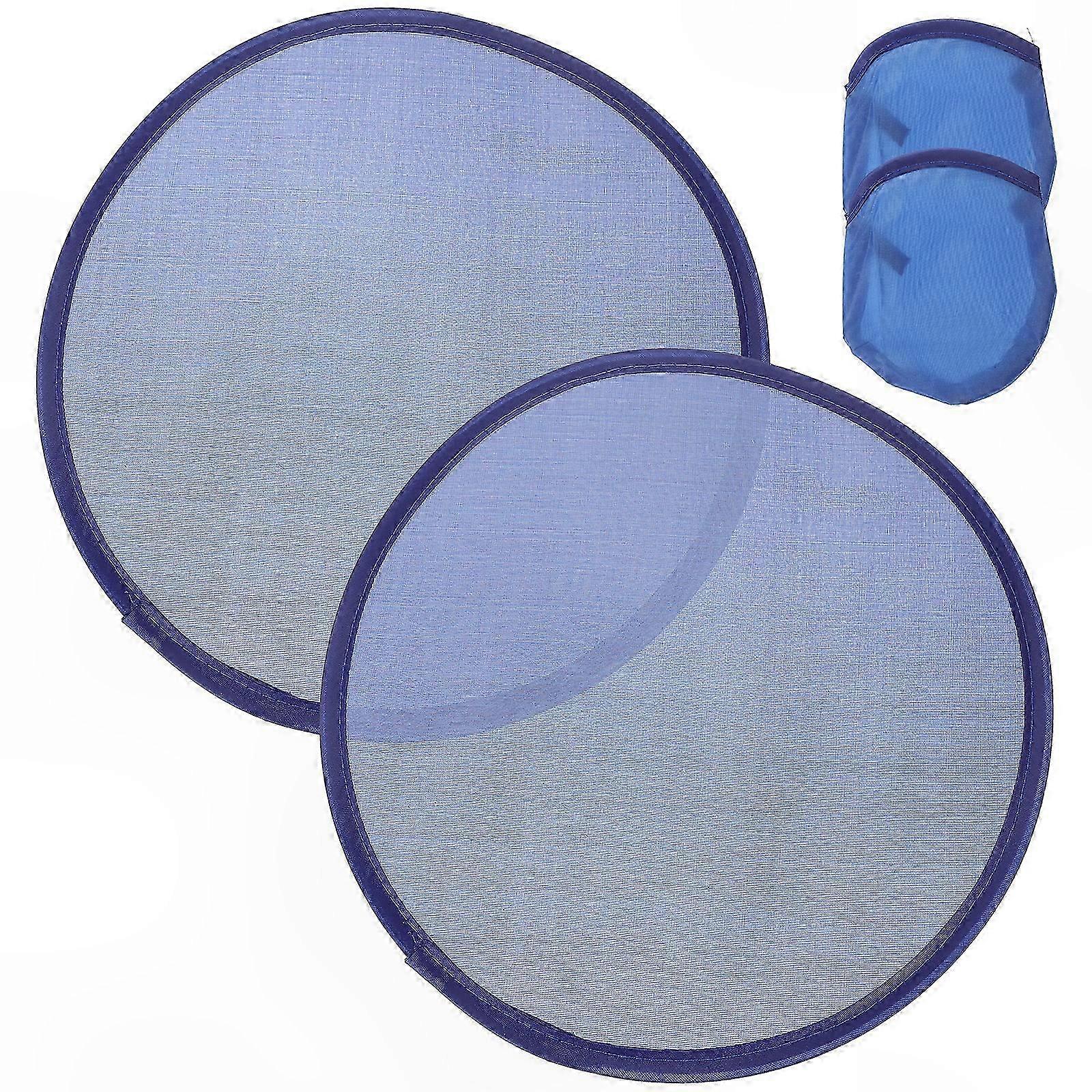 Portable Folding Round Hand Fans 2-Pack Lightweight