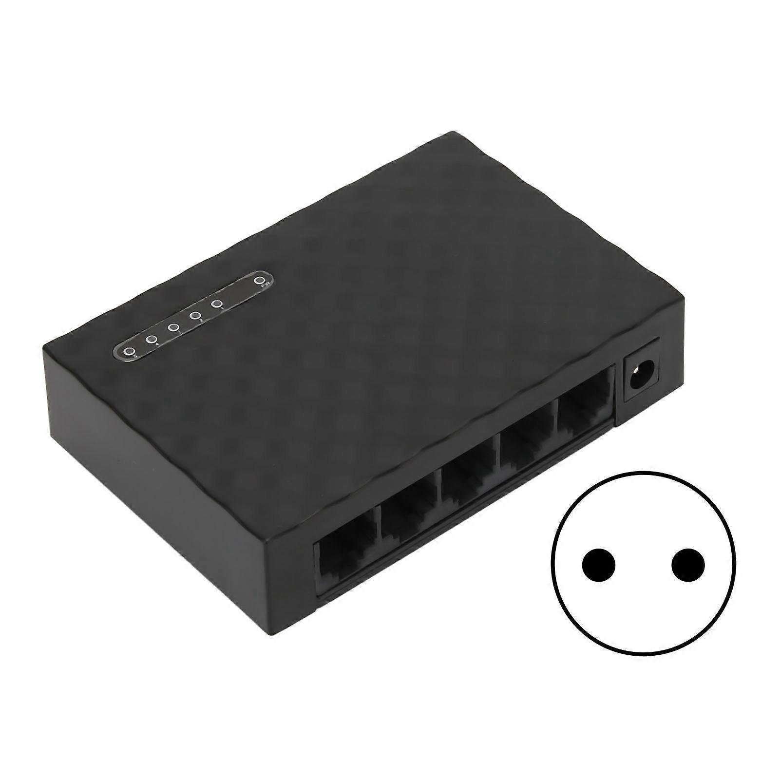 5-Port Gigabit Ethernet Network Switch 1000M Self Adaptive LED Panel EU Plug