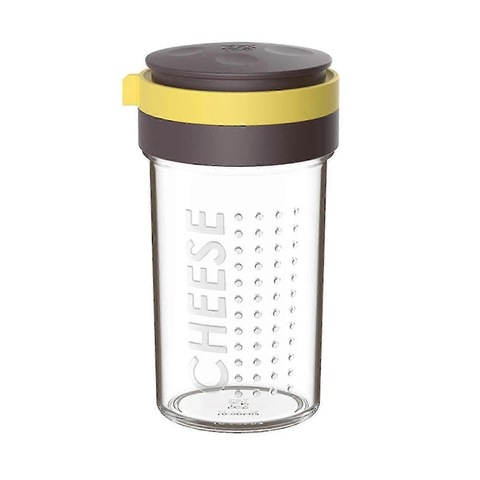 Grated Cheese Shaker Clear Glass Spice Dispenser Kitchen Container with Lid for Seasoning Salt