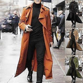 Trench Coat Mens Overcoat Casual Slim Fit Windbreak Plus Size