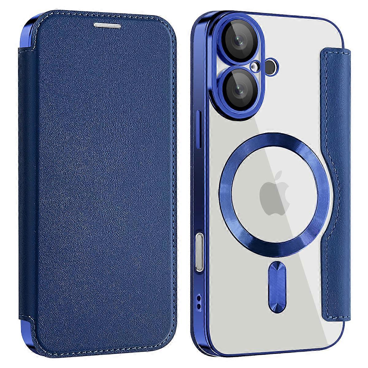 For iPhone 16 Magnetic Case RFID Blocking Leather Phone Cover
